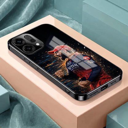 Oppo Reno 14 5G Virat Kohli Black Electroplated Glass Phone Back Case