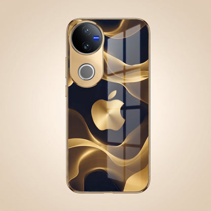 Vivo T4R 5G Luxury Wave Gold Electroplated Glass Phone Back Case