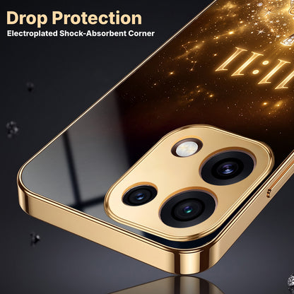 Oppo Reno 16C 5G God’s Plan Evil Eye Gold Electroplated Glass Phone Back Case