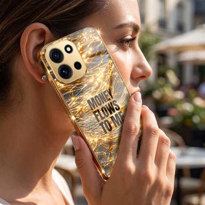 OnePlus Nord 6 5G Money Flows To Me Gold Electroplated Glass Phone Back Case