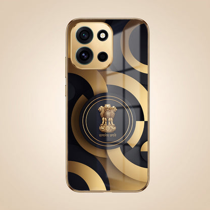 OnePlus Nord 6 5G Royal Emblem Gold Electroplated Glass Phone Back Case