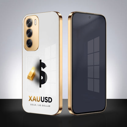 Oppo Reno 12 Pro 5G Luxury XAU/USD Gold Electroplated Glass Phone Back Case