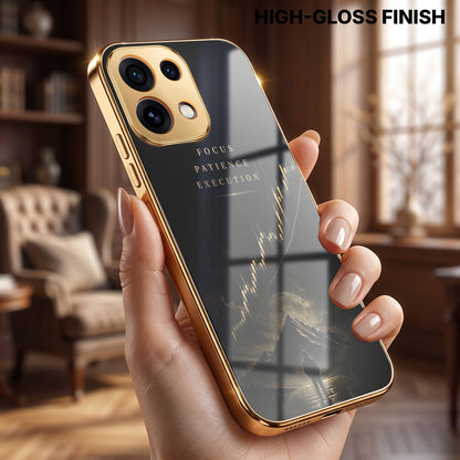 Oppo Reno 16C 5G Focus Gold Electroplated Glass Phone Back Case