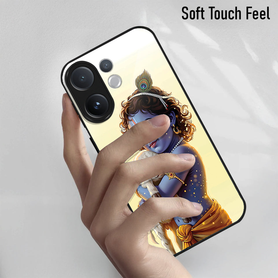 Vivo V60 5G Phone case with a design of a person with a headdress held by a hand on a white background