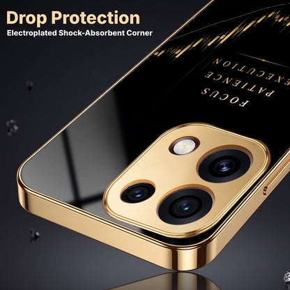 Oppo Reno 16C 5G Focus Gold Electroplated Glass Phone Back Case