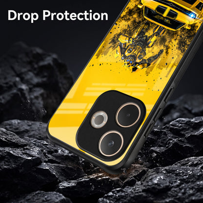 Oppo A5 Pro 5G Yellow Transformers Car Acrylic Glass Back Case