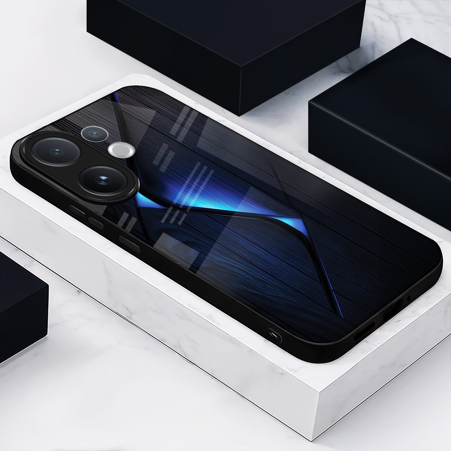 Vivo V60 5G Smartphone case with reflective screen on a white surface