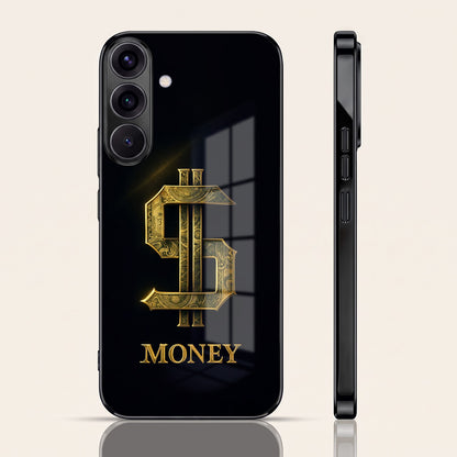 Samsung Galaxy A56 5G Money Black Electroplated Glass Phone Back Case