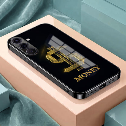 Samsung Galaxy A56 5G Money Black Electroplated Glass Phone Back Case