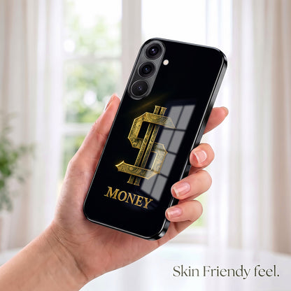 Samsung Galaxy A56 5G Money Black Electroplated Glass Phone Back Case