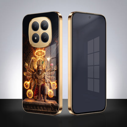 Redmi Note 15 Pro Plus 5G Lord Narasimha Gold Electroplated Glass Phone Back Case