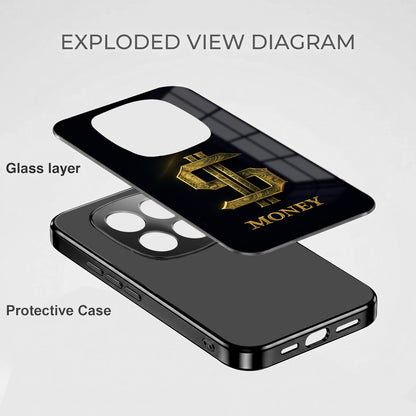 Redmi Note 15 Pro Plus 5G Money Black Electroplated Glass Phone Back Case