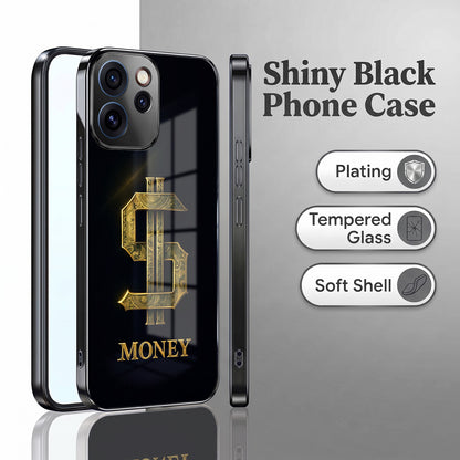 Oppo Reno 15 Pro Mini 5G Money Black Electroplated Glass Phone Back Case