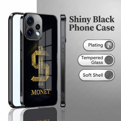 Oppo Reno 15 5G Money Black Electroplated Glass Phone Back Case