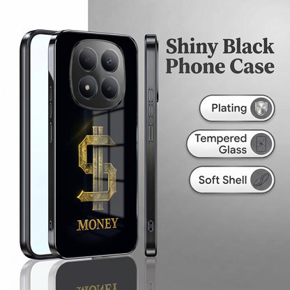 Redmi Note 15 Pro Plus 5G Money Black Electroplated Glass Phone Back Case