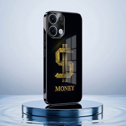 Oppo Reno 13 5G Money Black Electroplated Glass Phone Back Case
