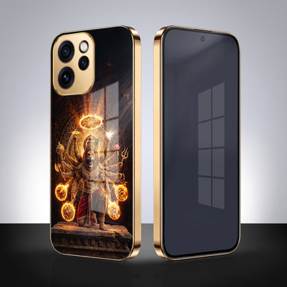 Oppo Reno 15 Pro Mini 5G Lord Narasimha Gold Electroplated Glass Phone Back Case