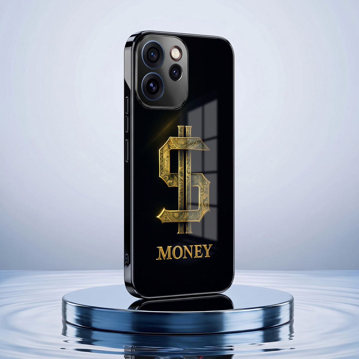 Oppo Reno 15 Pro Mini 5G Money Black Electroplated Glass Phone Back Case