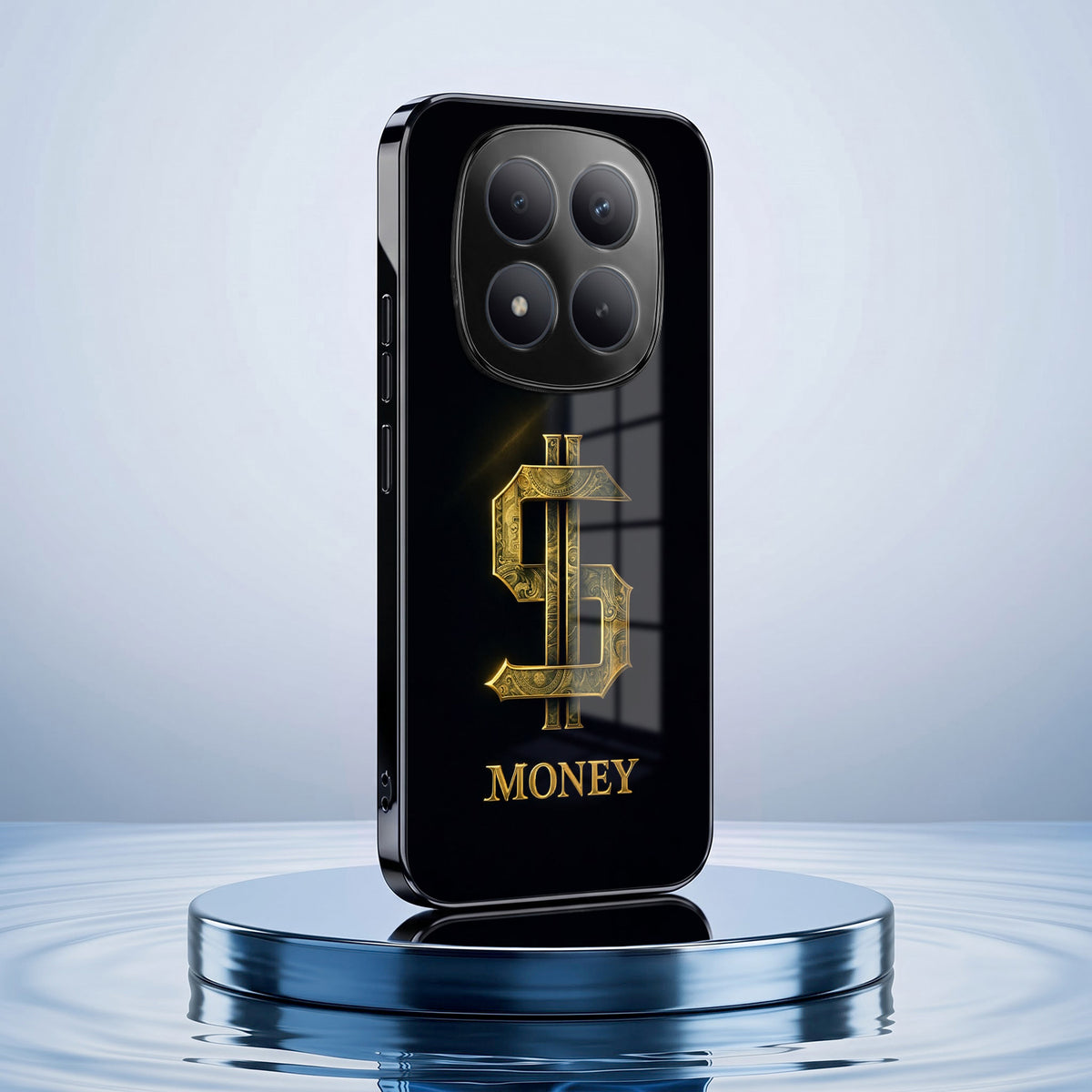 Redmi Note 15 Pro Plus 5G Money Black Electroplated Glass Phone Back Case