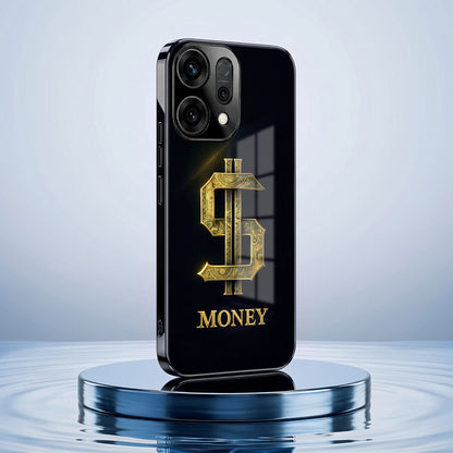 Oppo Reno 14 5G Money Black Electroplated Glass Phone Back Case