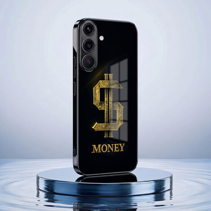 Samsung Galaxy A56 5G Money Black Electroplated Glass Phone Back Case