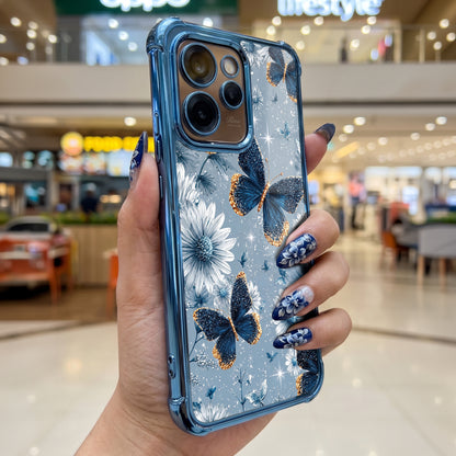 Oppo Reno 15 Pro Mini 5G Blue Butterfly Floral Airbags Printed Back Case