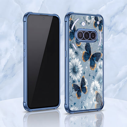 Nothing Phone 3a 5G Blue Butterfly Floral Airbags Printed Back Case