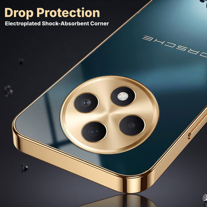 Oppo F27 Pro+ 5G Porsche Luxury Gold Electroplated Glass Phone Back Case