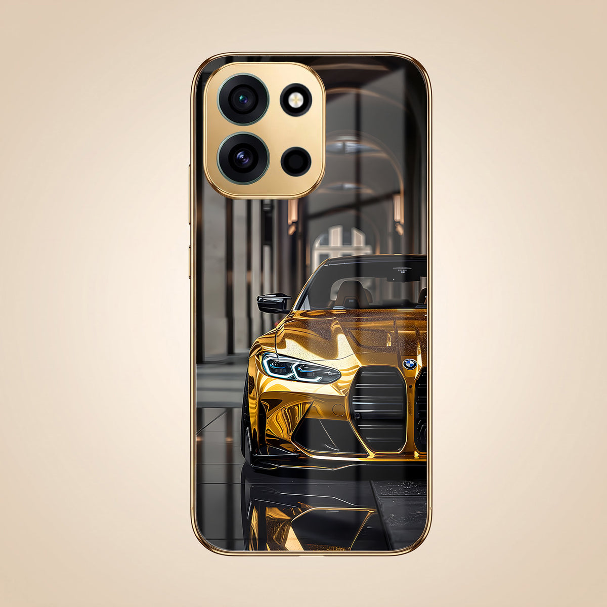 OnePlus Nord 6 5G Golden BMW Gold Electroplated Glass Phone Back Case