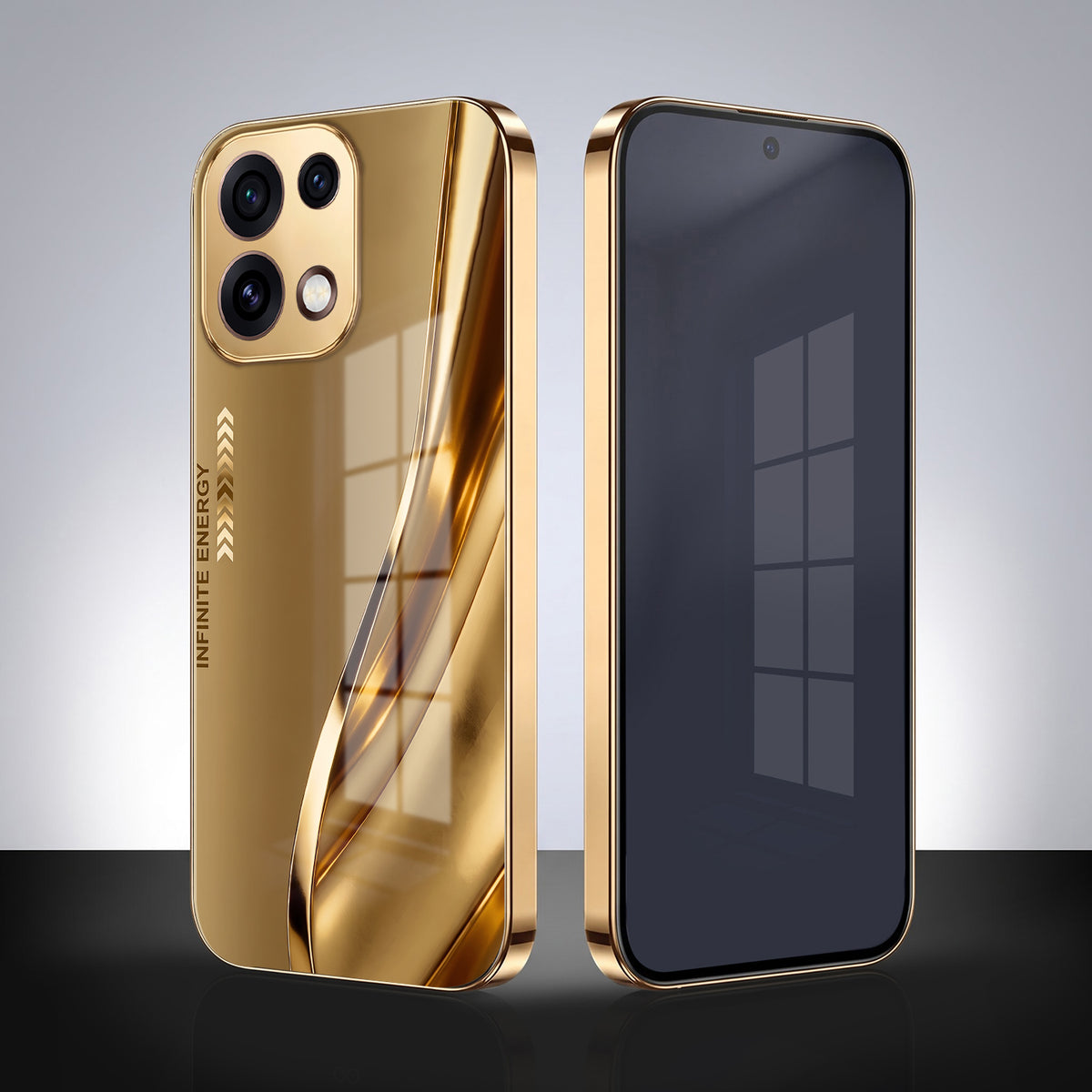 Oppo Reno 16C 5G Luxury Infinity Energy Gold Electroplated Glass Phone Case