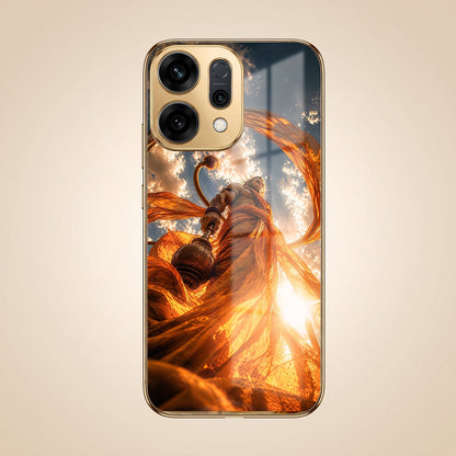 Oppo Reno 14 5G Divine Hanuman Gold Electroplated Glass Phone Back Case