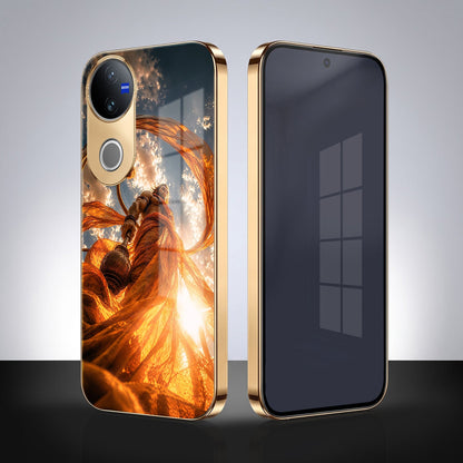 Vivo V50 5G Divine Hanuman Gold Electroplated Glass Phone Back Case