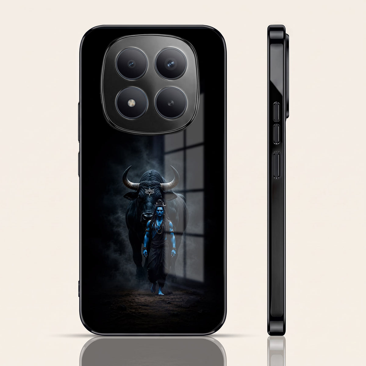 Redmi Note 15 Pro Plus 5G Dark Warrior Black Electroplated Glass Phone Back Case