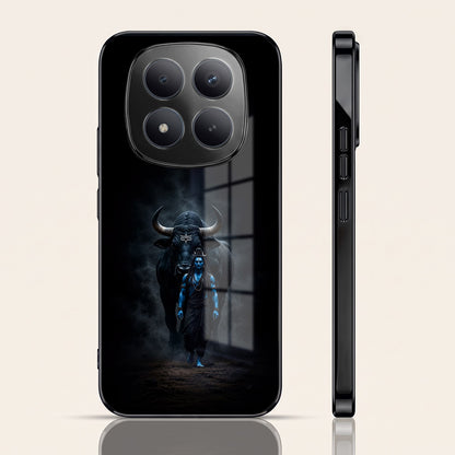 Redmi Note 15 Pro Plus 5G Dark Warrior Black Electroplated Glass Phone Back Case
