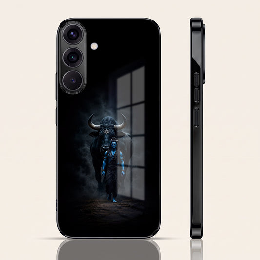 Samsung Galaxy A36 5G Dark Warrior Black Electroplated Glass Phone Back Case