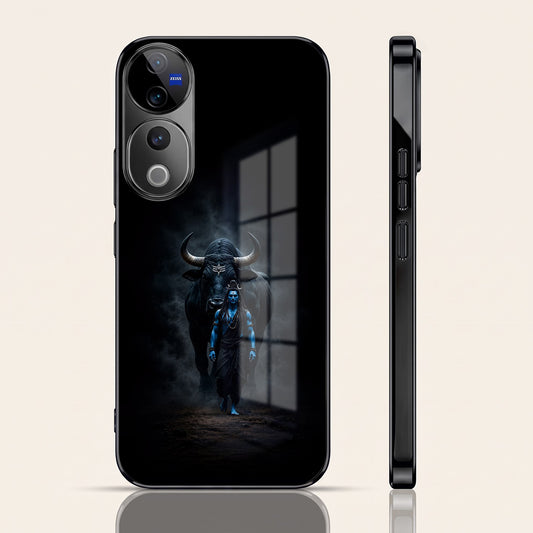 Vivo V40 Pro 5G Dark Warrior Black Electroplated Glass Phone Back Case