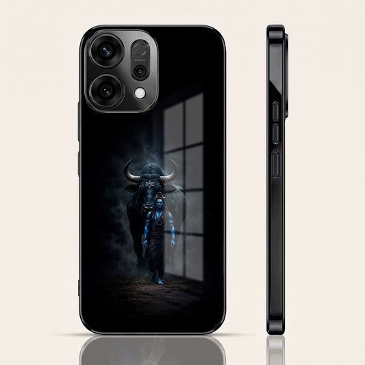 Oppo Reno 14 5G Dark Warrior Black Electroplated Glass Phone Back Case