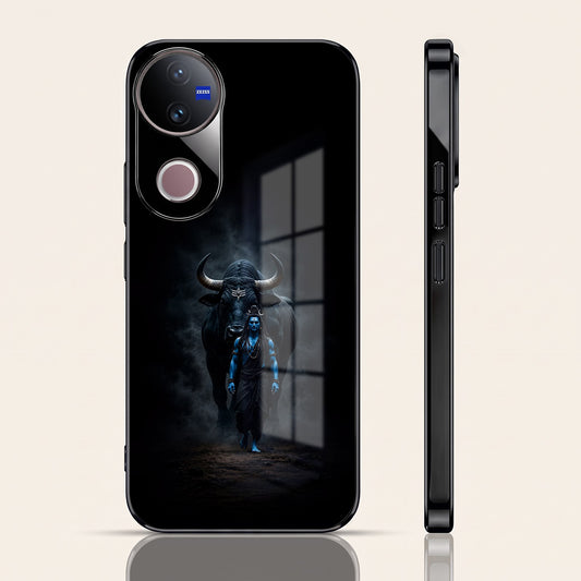 Vivo V50 5G Dark Warrior Black Electroplated Glass Phone Back Case