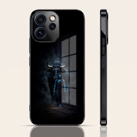 Oppo Reno 15 Pro Mini 5G Dark Warrior Black Electroplated Glass Phone Back Case