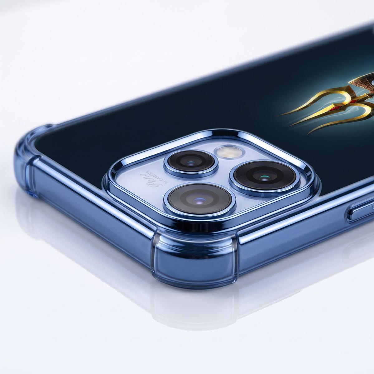 Oppo Reno 15 5G Premium Golden Trishul Airbags Printed Back Case