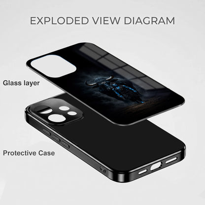 Oppo Reno 15 5G Dark Warrior Black Electroplated Glass Phone Back Case