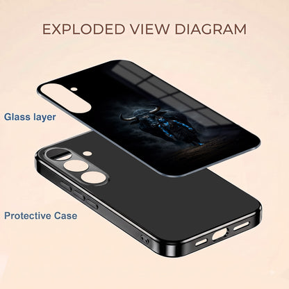 Samsung Galaxy A36 5G Dark Warrior Black Electroplated Glass Phone Back Case