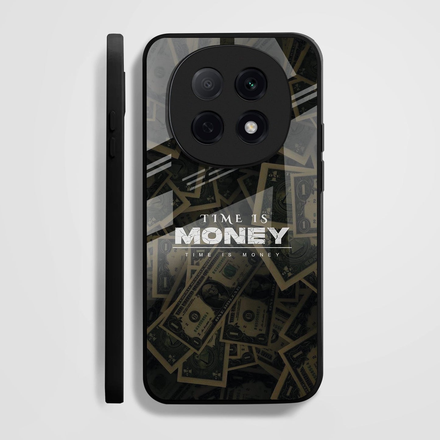 Oppo F29 Pro 5G Premium Acrylic Shockproof Glass Back Case (Time is Money)