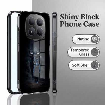 Redmi Note 15 Pro Plus 5G Dark Warrior Black Electroplated Glass Phone Back Case