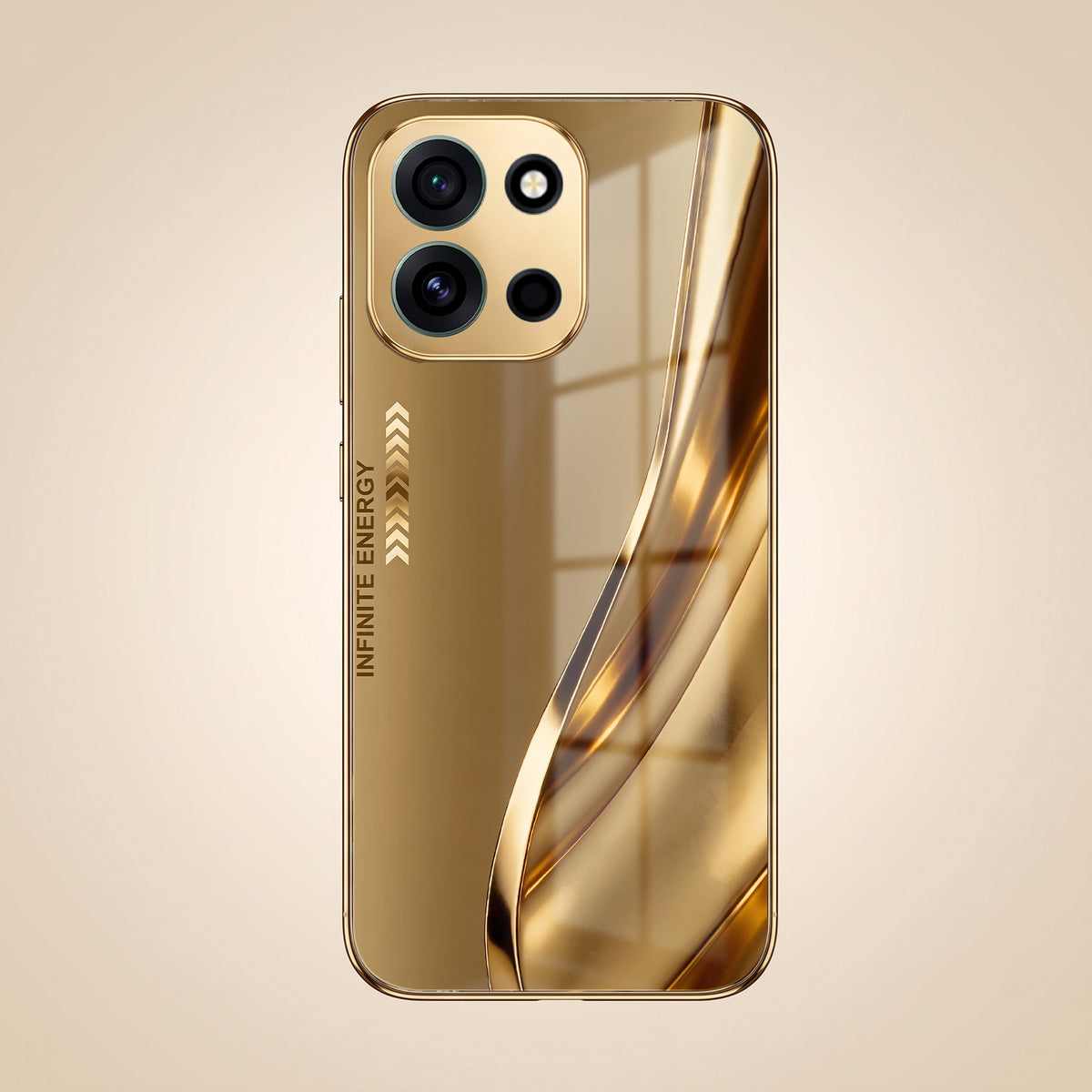 OnePlus Nord 6 5G Luxury Infinity Energy Gold Electroplated Glass Phone Case