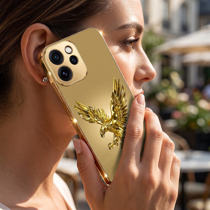 Oppo Reno 15 Pro Mini 5G Golden Eagle Gold Electroplated Glass Phone Back Case