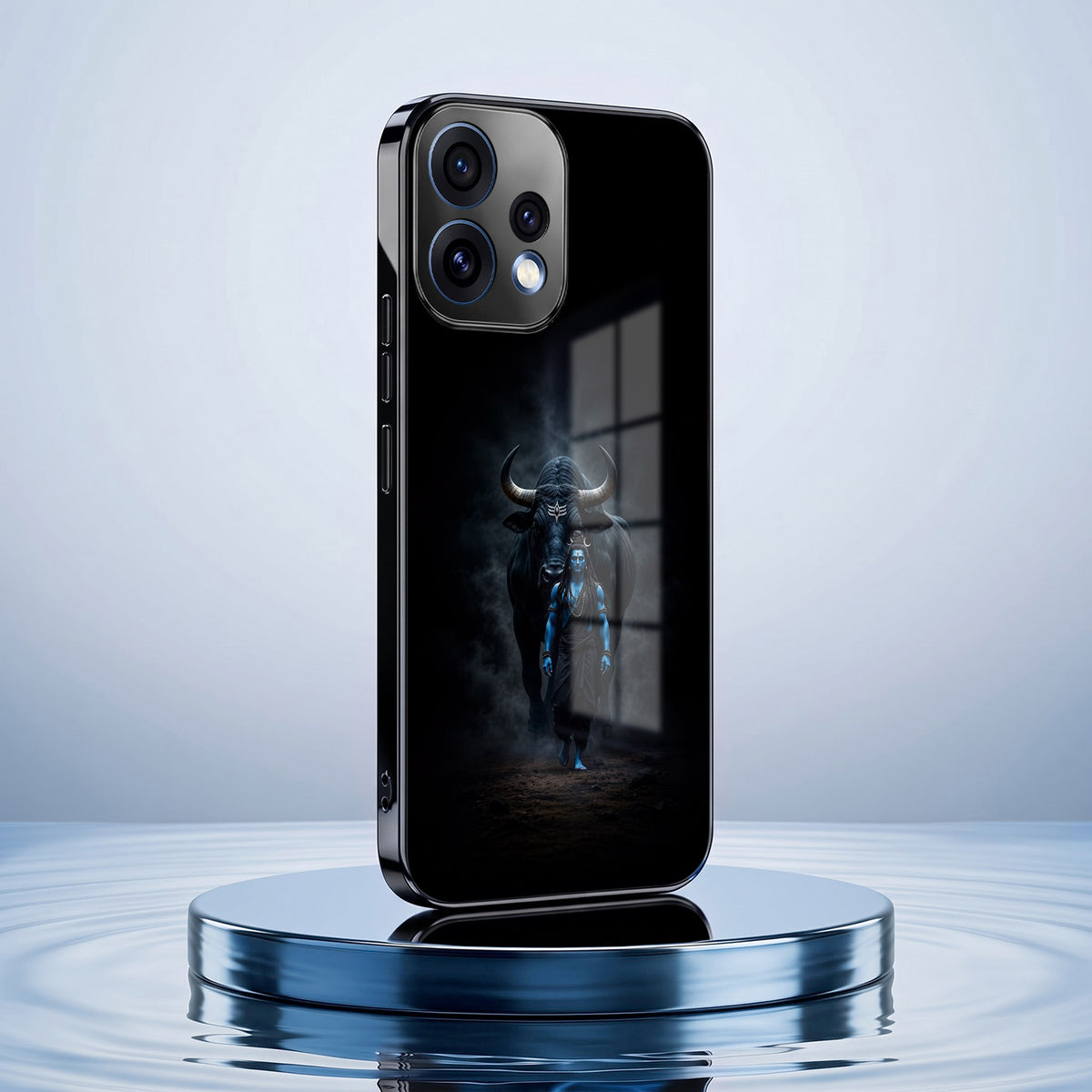 Oppo Reno 15 5G Dark Warrior Black Electroplated Glass Phone Back Case