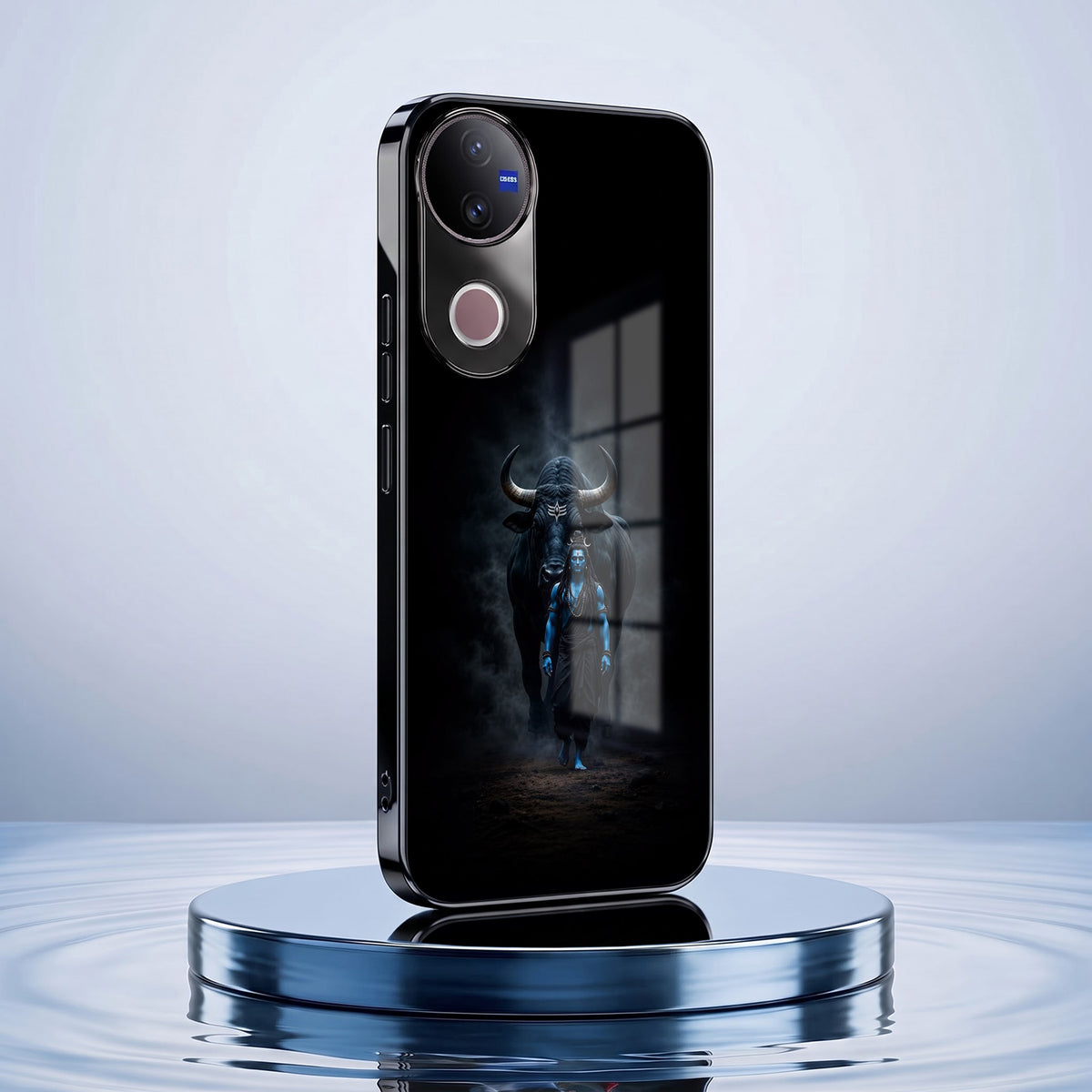 Vivo V50 5G Dark Warrior Black Electroplated Glass Phone Back Case