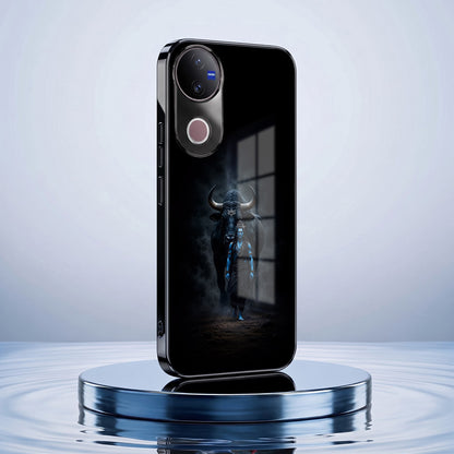 Vivo V50 5G Dark Warrior Black Electroplated Glass Phone Back Case