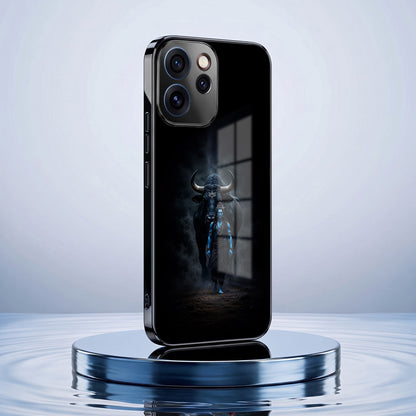 Oppo Reno 15 Pro Mini 5G Dark Warrior Black Electroplated Glass Phone Back Case
